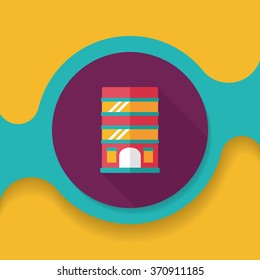 Building apartment flat icon with long shadow,eps10