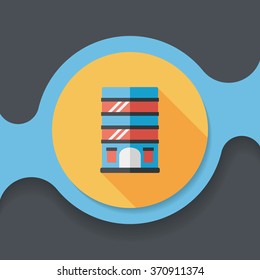 Building apartment flat icon with long shadow,eps10