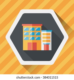 Building apartment flat icon with long shadow,eps10