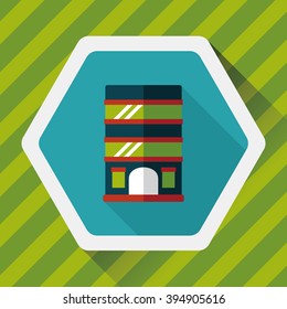 Building apartment flat icon with long shadow,eps10