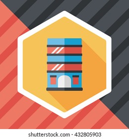 Building apartment flat icon with long shadow,eps10