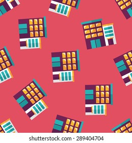 Building apartment flat icon,eps10 seamless pattern background