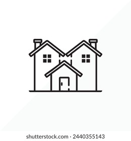Icono de vector plano de apartamento de edificio