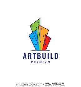 building apartment home real estate art creative abstract logo design vector icon