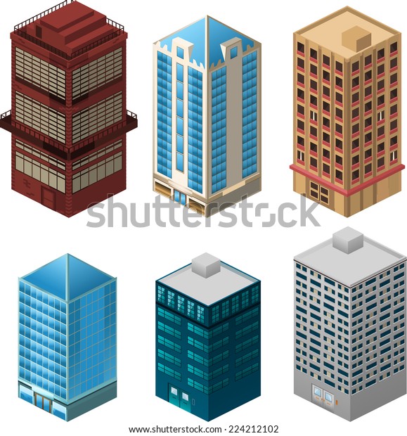 Building Apartment House Construction Condo Residence Stock Vector ...