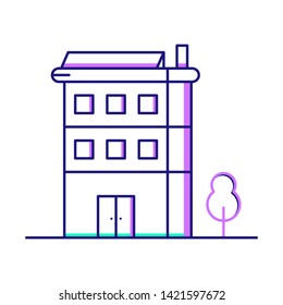 Building apartment icon. Duo tone style icon. Ready to use for website mobile app presentation and any other projects. Suitable for any user interface and user experience.