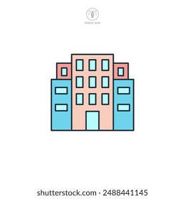 Building apartment Icon symbol vector illustration isolated on white background