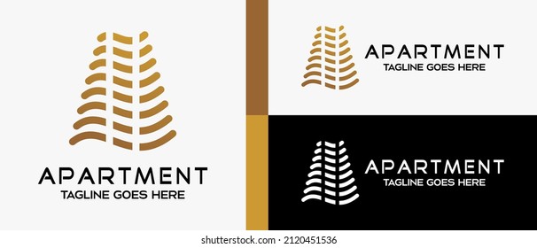 a building or apartment logo design template with a creative and simple concept. premium vector logo illustration