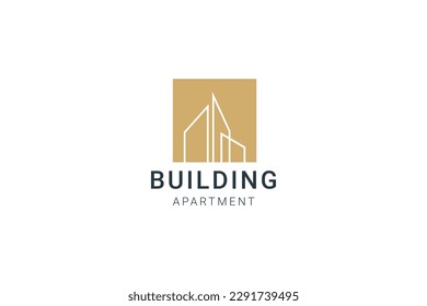 building apartment logo vector icon illustration