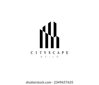 Building, apartment, residence, architecture, construction, skyscraper, cityscape, structure and planning logo design.