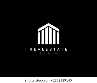 Building, apartment, residence, architecture, structure, planning, real estate, property, building construction logo design template. Abstract cityscape vector design symbol for business identity.