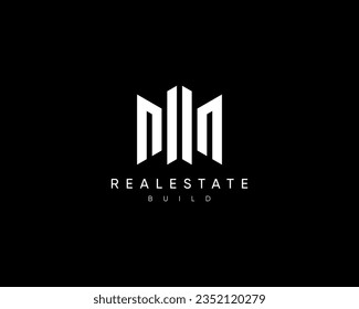 Building, apartment, residence, architecture, structure, planning, real estate, property, building construction logo design template. Abstract cityscape vector design symbol for business identity.