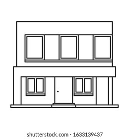 Building of apartment vector icon.Outline,line vector icon isolated on white background building of apartment.