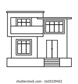 Building of apartment vector icon.Outline,line vector icon isolated on white background building of apartment.