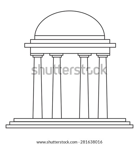 Building arbor background. Vector rotunda illustration.