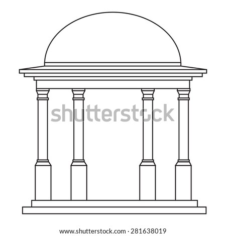 Building arbor background. Vector rotunda illustration.