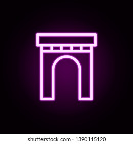 building arch neon icon. Elements of building set. Simple icon for websites, web design, mobile app, info graphics