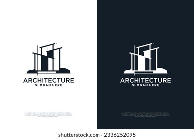 Building architect construction drawing logo vector