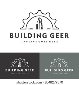 Diseño del logotipo de construcción de arquitecto de edificios diseño de vectores