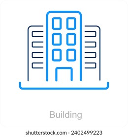 Building and architect icon concept