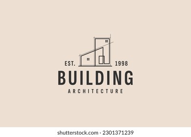 building architect logo vector icon illustration