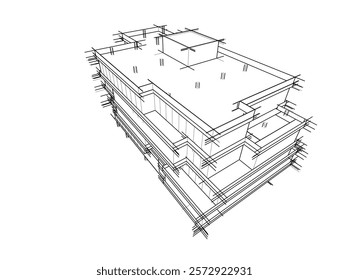 Building architectural background vector illustration