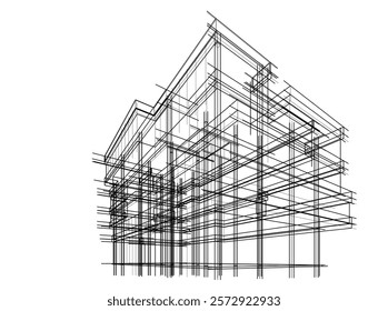 Building architectural background vector illustration
