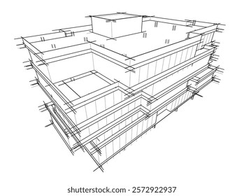 Building architectural background vector illustration