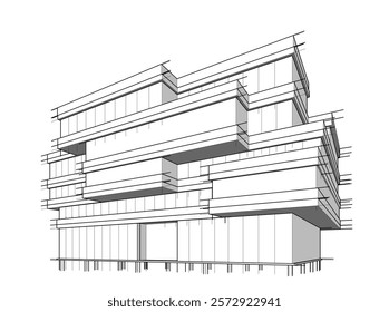 Building architectural background vector illustration