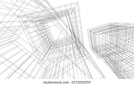 Building architectural background vector illustration