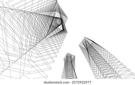 Building architectural background vector illustration