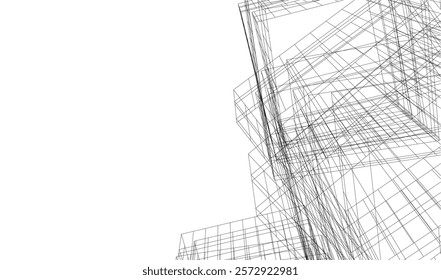 Building architectural background vector illustration