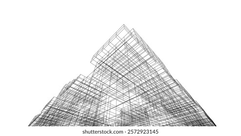 Building architectural background vector illustration