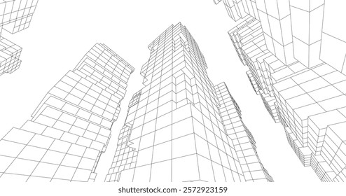 Building architectural background vector illustration