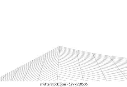 Building architectural drawing 3d view