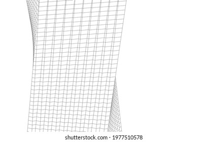 Building architectural drawing 3d view