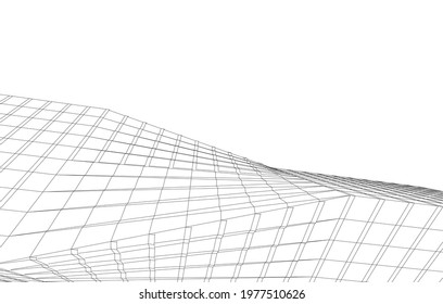 Building architectural drawing 3d view
