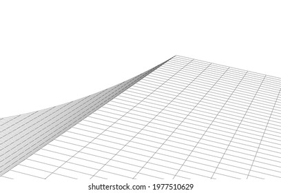Building architectural drawing 3d view