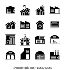building and architectural icons set vector