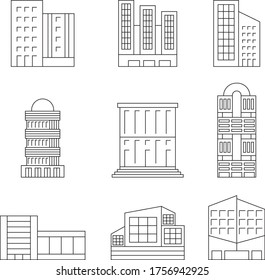 conjunto de iconos de construcción y arquitectura vector