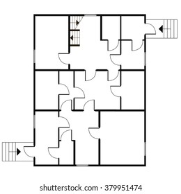Building architectural plan of the house. Blueprint vector background. Vector technical construction project