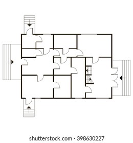 Building architectural plan of the house. Blueprint vector background