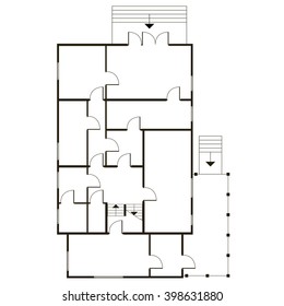Building architectural plan of the house. Blueprint vector background. Vector technical construction project