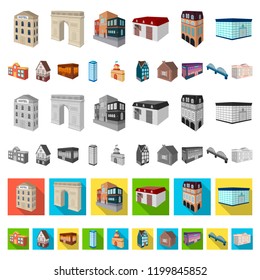 Building and architecture cartoon icons in set collection for design.The building and dwelling vector isometric symbol stock web illustration.