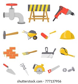 Building and architecture cartoon icons in set collection for design. Construction and Institution vector symbol stock web illustration.