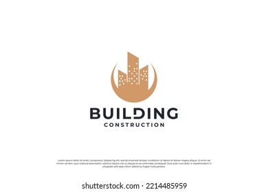 building architecture, construction, real estate logo design for symbol, icon business.