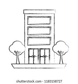 building architecture facade exterior trees
