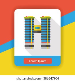 building architecture flat icon