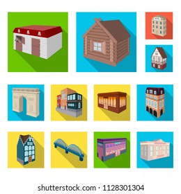 Building and architecture flat icons in set collection for design.The building and dwelling vector isometric symbol stock web illustration.