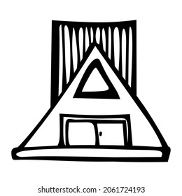 building architecture hand drawn illustration
